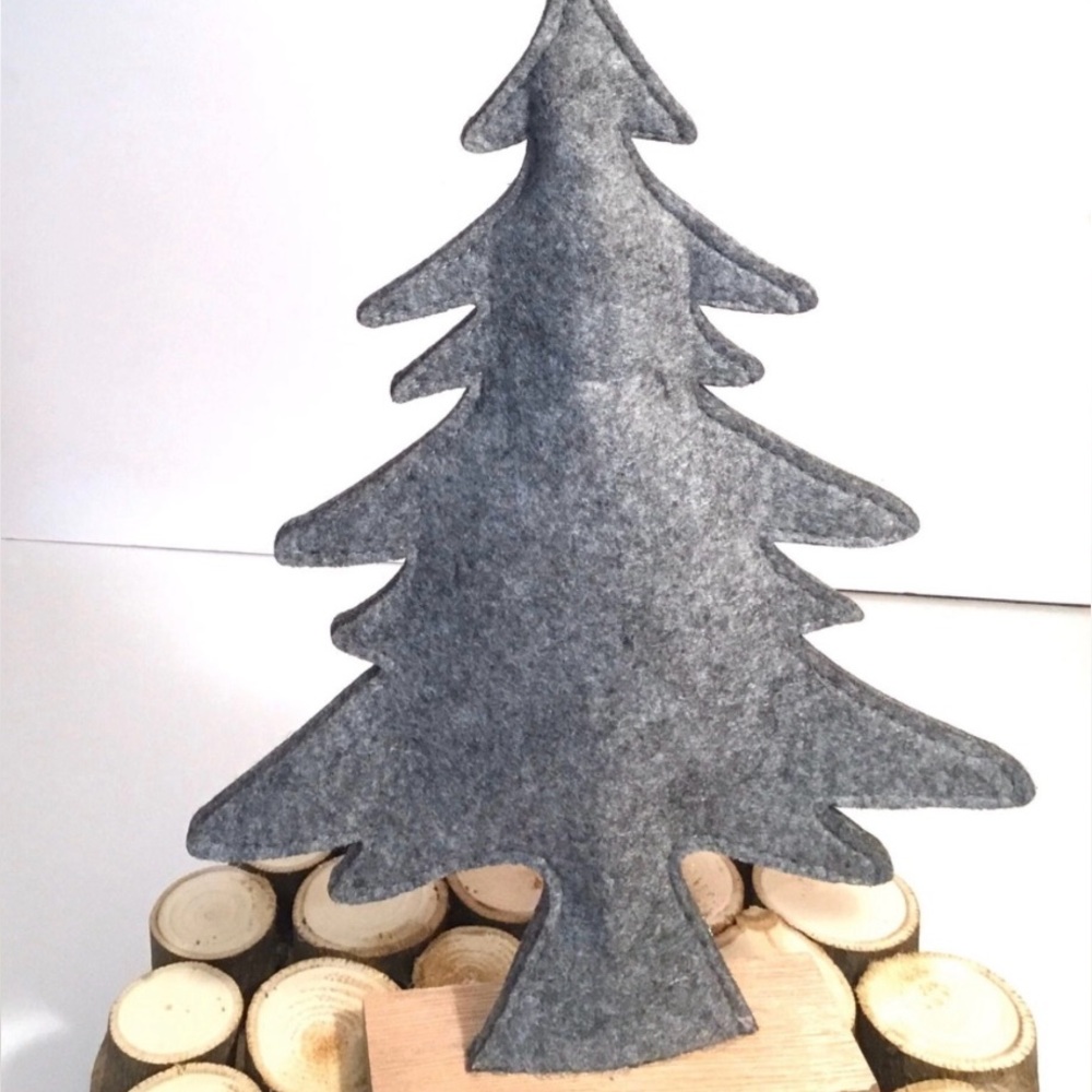 Gray Felt Holiday Tree Decoration